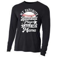 My Favorite Baseball Player Calls Me Mama Baseball Mom Cooling Performance Long Sleeve Crew