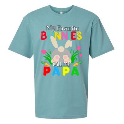 My Favorite Bunnies Call Me Papa Funny Easter Grand Dad Funny Gift Sueded Cloud Jersey T-Shirt