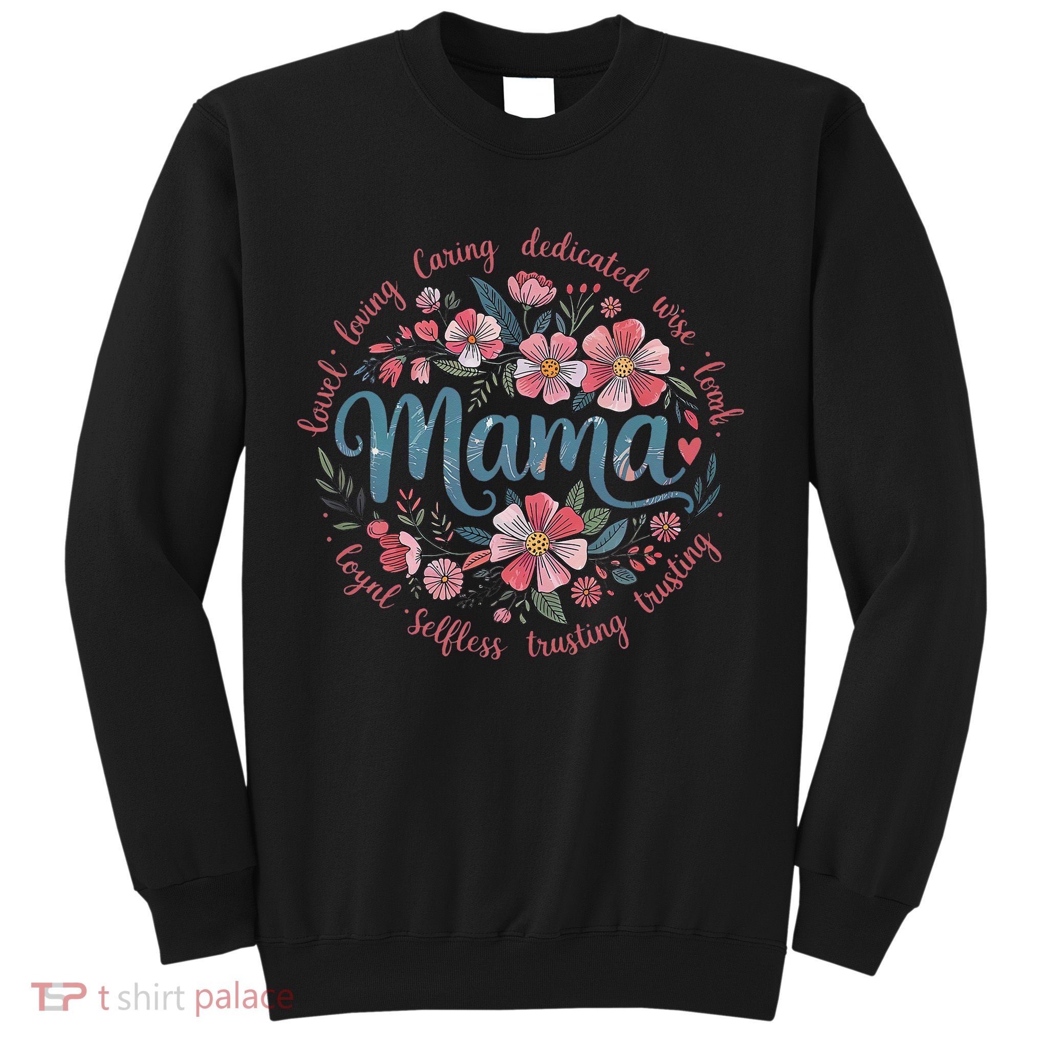 Mama Floral Boho Style She Is Mom Mothers Day Sweatshirt