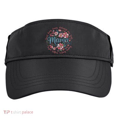 Mama Floral Boho Style She Is Mom Mothers Day Adult Drive Performance Visor