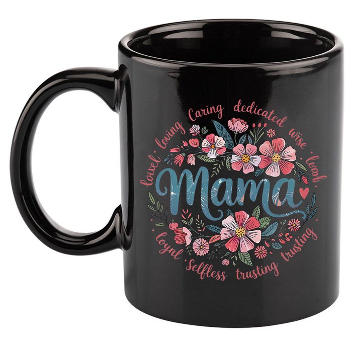 Mama Floral Boho Style She Is Mom Mothers Day 11oz C Handle Ceramic Mug