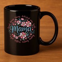 Mama Floral Boho Style She Is Mom Mothers Day 11oz C Handle Ceramic Mug