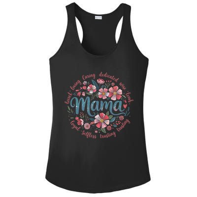 Mama Floral Boho Style She Is Mom Mothers Day Ladies PosiCharge Competitor Racerback Tank