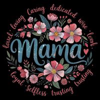 Mama Floral Boho Style She Is Mom Mothers Day Women's Crop Top Tee
