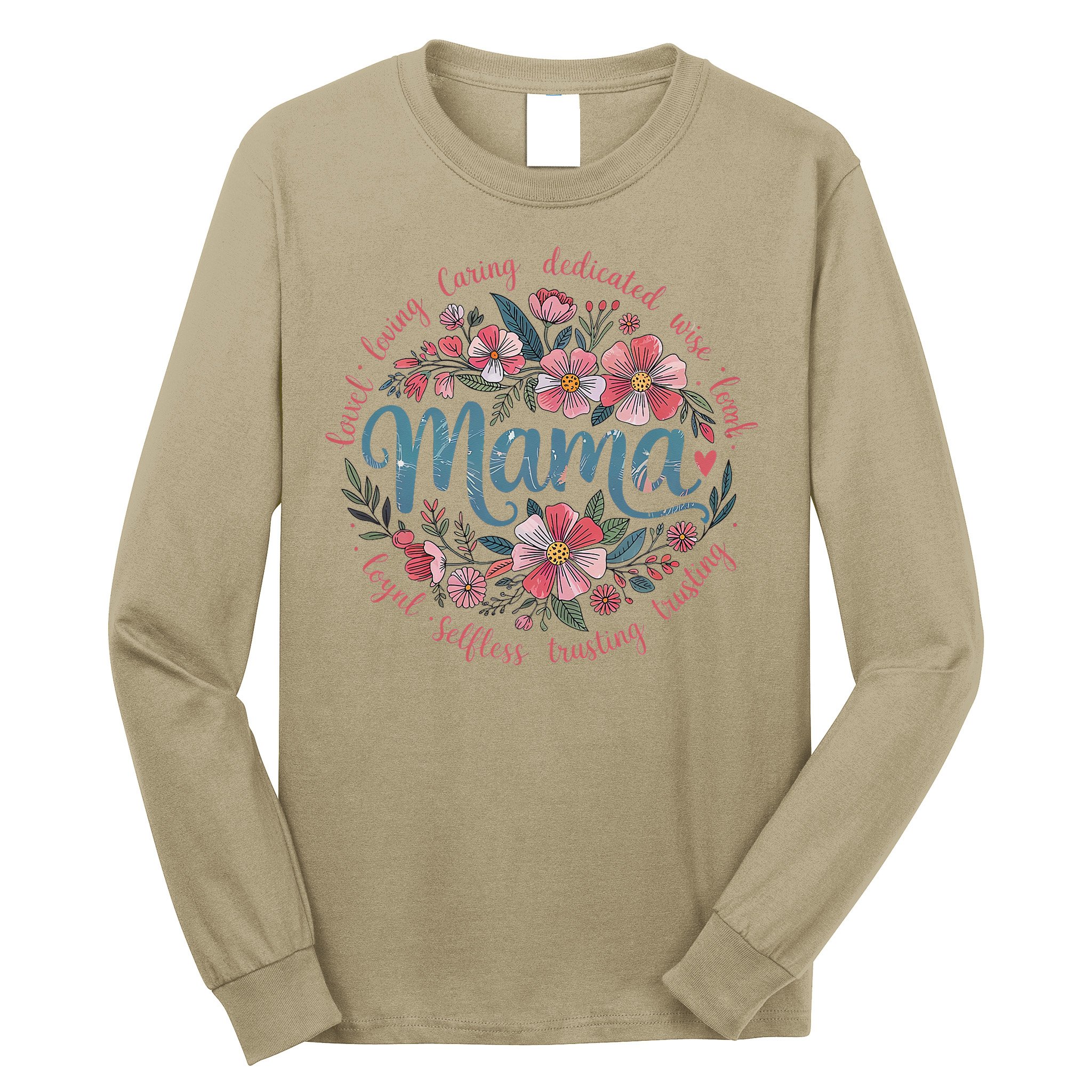 Mama Floral Boho Style She Is Mom Mothers Day Long Sleeve Shirt