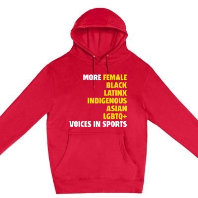 More Female Black Latinx Indigenous Lgbtq Voices In Sports Premium Pullover Hoodie