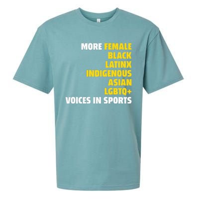 More Female Black Latinx Indigenous Lgbtq Voices In Sports Sueded Cloud Jersey T-Shirt