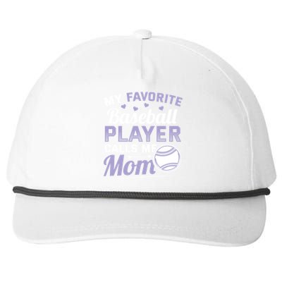 My Favorite Baseball Player Calls Me Mom Baseball Support Cool Gift Snapback Five-Panel Rope Hat