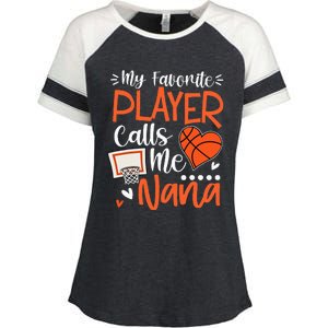 My Favorite Basketball Player Calls Me Nana Enza Ladies Jersey Colorblock Tee