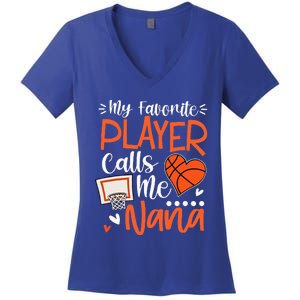 My Favorite Basketball Player Calls Me Nana Women's V-Neck T-Shirt