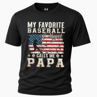 My Favorite Baseball Player Calls Me Papa American Flag Performance Shirt