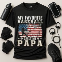 My Favorite Baseball Player Calls Me Papa American Flag Performance Shirt