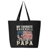 My Favorite Baseball Player Calls Me Papa American Flag 25L Jumbo Tote
