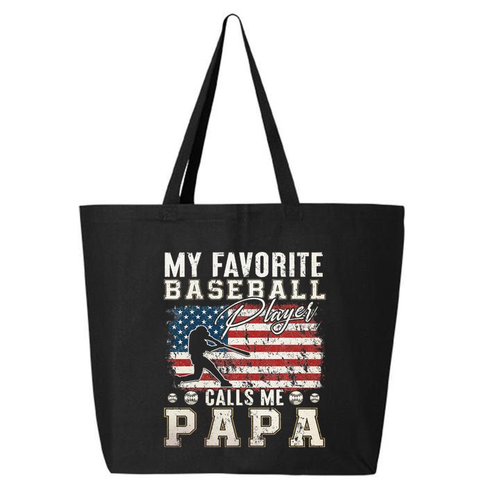 My Favorite Baseball Player Calls Me Papa American Flag 25L Jumbo Tote