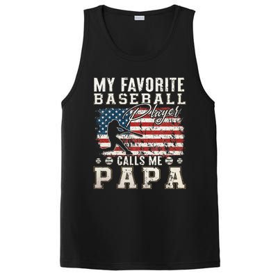 My Favorite Baseball Player Calls Me Papa American Flag PosiCharge Competitor Tank