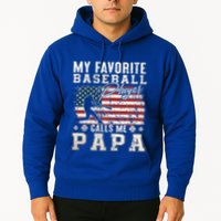 My Favorite Baseball Player Calls Me Papa American Flag Hoodie