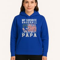 My Favorite Baseball Player Calls Me Papa American Flag Hoodie