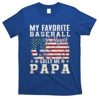 My Favorite Baseball Player Calls Me Papa American Flag T-Shirt