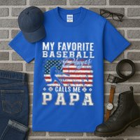 My Favorite Baseball Player Calls Me Papa American Flag Tall T-Shirt