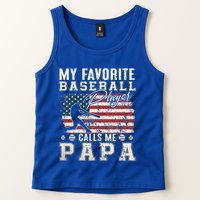 My Favorite Baseball Player Calls Me Papa American Flag Tank Top