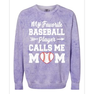 My Favorite Baseball Player Calls Me Mom Mother's Day Baseball Mom Colorblast Crewneck Sweatshirt