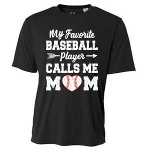 My Favorite Baseball Player Calls Me Mom Mother's Day Baseball Mom Cooling Performance Crew T-Shirt