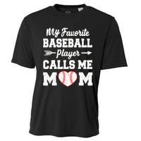 My Favorite Baseball Player Calls Me Mom Mother's Day Baseball Mom Cooling Performance Crew T-Shirt