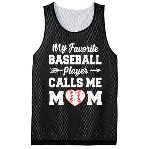 My Favorite Baseball Player Calls Me Mom Mother's Day Baseball Mom Mesh Reversible Basketball Jersey Tank