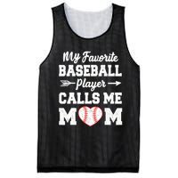 My Favorite Baseball Player Calls Me Mom Mother's Day Baseball Mom Mesh Reversible Basketball Jersey Tank