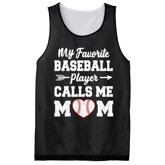 My Favorite Baseball Player Calls Me Mom Mother's Day Baseball Mom Mesh Reversible Basketball Jersey Tank