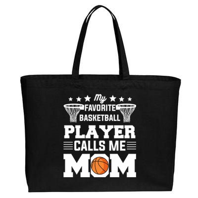 My Favorite Basketball Player Calls Me Mom Gift Cotton Canvas Jumbo Tote