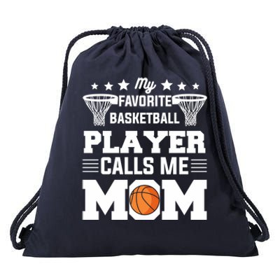 My Favorite Basketball Player Calls Me Mom Gift Drawstring Bag