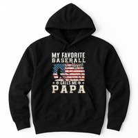 My Favorite Baseball Player Calls Me Papa American Flag Hoodie
