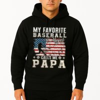 My Favorite Baseball Player Calls Me Papa American Flag Hoodie