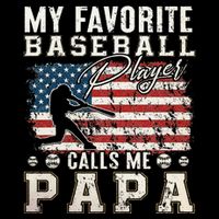 My Favorite Baseball Player Calls Me Papa American Flag 7-Panel Snapback Hat