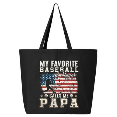 My Favorite Baseball Player Calls Me Papa American Flag 25L Jumbo Tote