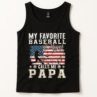 My Favorite Baseball Player Calls Me Papa American Flag Tank Top