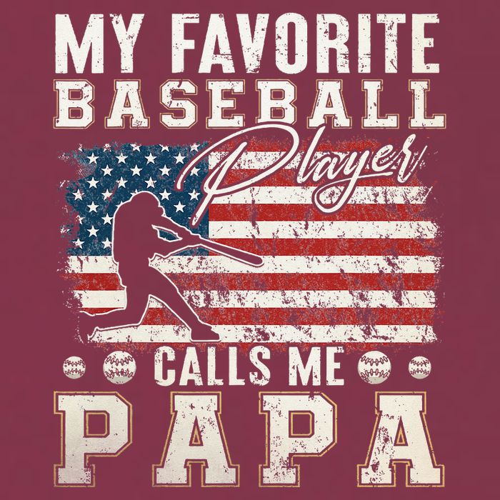 My Favorite Baseball Player Calls Me Papa American Flag 16oz Travel Tumbler