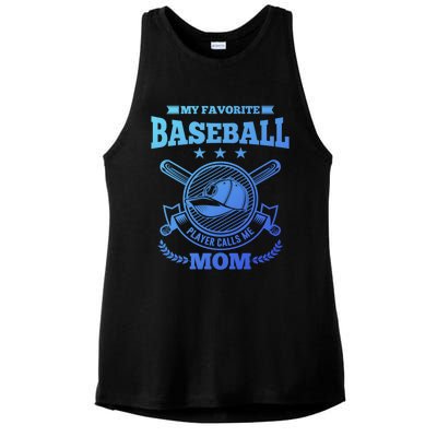 My Favorite Baseball Player Calls Me Mom Gifgift Ladies PosiCharge Tri-Blend Wicking Tank