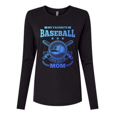 My Favorite Baseball Player Calls Me Mom Gifgift Womens Cotton Relaxed Long Sleeve T-Shirt