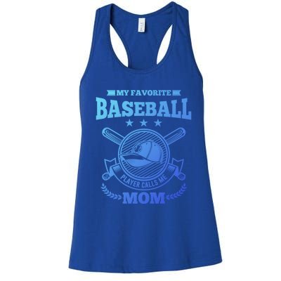 My Favorite Baseball Player Calls Me Mom Gifgift Women's Racerback Tank