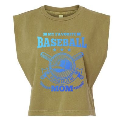 My Favorite Baseball Player Calls Me Mom Gifgift Garment-Dyed Women's Muscle Tee