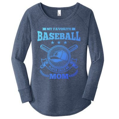 My Favorite Baseball Player Calls Me Mom Gifgift Women's Perfect Tri Tunic Long Sleeve Shirt