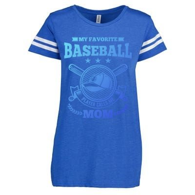 My Favorite Baseball Player Calls Me Mom Gifgift Enza Ladies Jersey Football T-Shirt