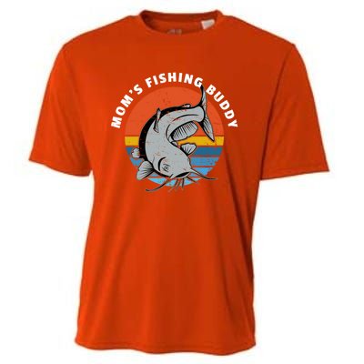 Mom's Fishing Buddy Catfish Graphic Gift Cooling Performance Crew T-Shirt