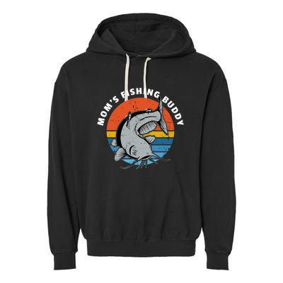 Mom's Fishing Buddy Catfish Graphic Gift Garment-Dyed Fleece Hoodie