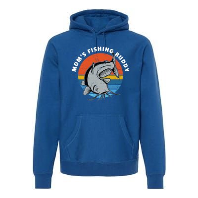 Mom's Fishing Buddy Catfish Graphic Gift Premium Hoodie