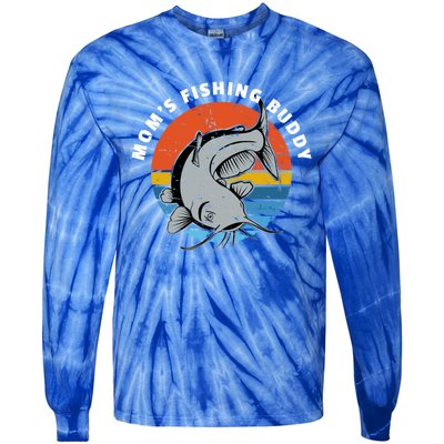 Mom's Fishing Buddy Catfish Graphic Gift Tie-Dye Long Sleeve Shirt