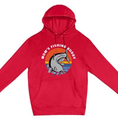 Mom's Fishing Buddy Catfish Graphic Gift Premium Pullover Hoodie