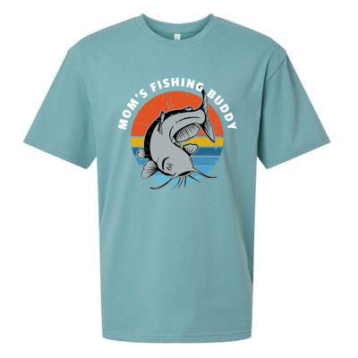 Mom's Fishing Buddy Catfish Graphic Gift Sueded Cloud Jersey T-Shirt